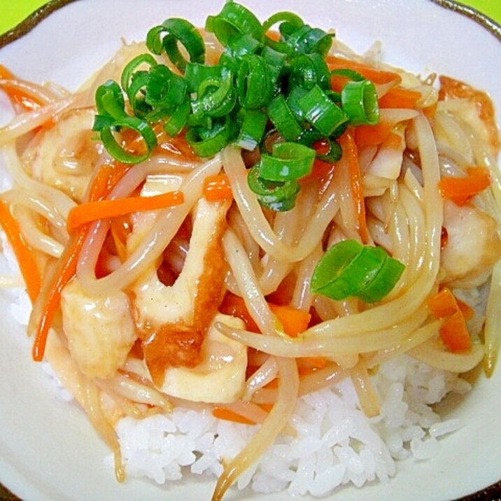 もやしと竹輪のあんかけ丼